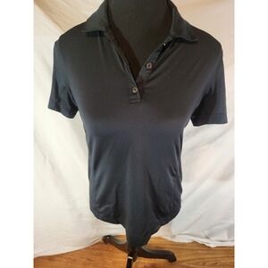 Dover Saddlery Coolblast 1/4 Button Short Sleeve Equestrian Top Women's XS black